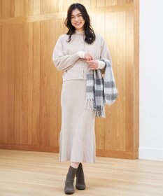 ANY L フェザーカーディガン×ニットスカートセットアップ