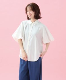 ANY 【接触冷感/UVカット/抗菌防臭/速乾】エニイファンクション パフスリーブブラウス