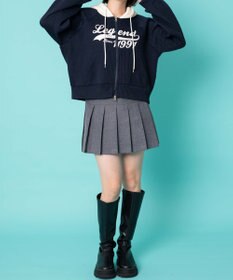 WEGO バイカラーニットジップパーカー