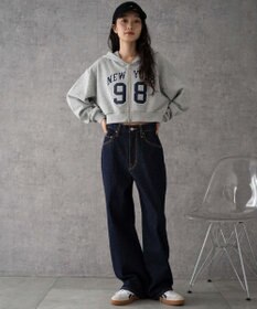 WEGO 【新色追加/美脚/XSSMLサイズ展開】ストレートデニムパンツ