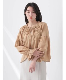 earth music&ecology ギャザーショートブラウス