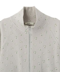 earth music&ecology 【予約】【綿100％】ダブルジップワッフルカーディガン