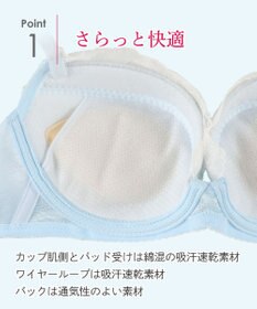 Wing ブラジャー 夏のブラストレスから解放 汗の不快感を軽減(カップ肌側・ワイヤーループ・バック) 背中すっきり 【ときはなつブラ】 KB2872 ウイング／ワコール