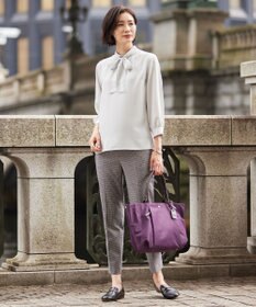 J.PRESS LADIES L 【洗える】ヌーディスバックサテン ボウタイ ブラウス