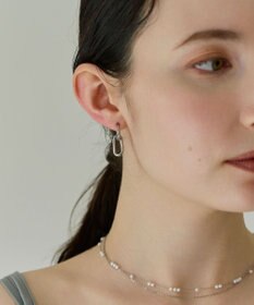 Phoebe 〈金属アレルギー対応〉リンクフープピアス　シルバー　鎖/チェーン/ステンレス