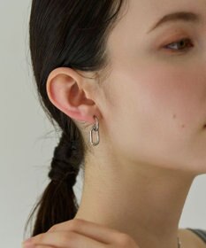Phoebe 〈金属アレルギー対応〉リンクフープピアス　シルバー　鎖/チェーン/ステンレス