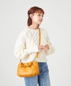 LA BAGAGERIE シープレザー ギャザーハンドル2wayラウンドトートバッグ