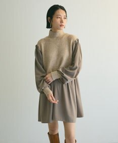Green Parks ａ．布帛切り替えニットミニワンピース