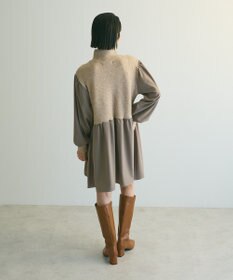 Green Parks ａ．布帛切り替えニットミニワンピース