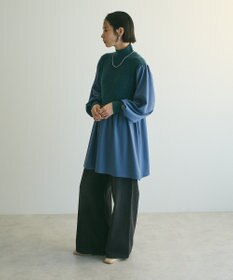 Green Parks ａ．布帛切り替えニットミニワンピース