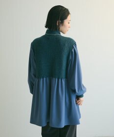 Green Parks ａ．布帛切り替えニットミニワンピース