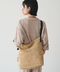 russet 《かごバッグ》インドラフィアワンショルダーバッグ(TI-369)