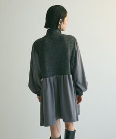 Green Parks ａ．布帛切り替えニットミニワンピース