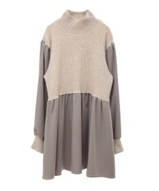 Green Parks ａ．布帛切り替えニットミニワンピース