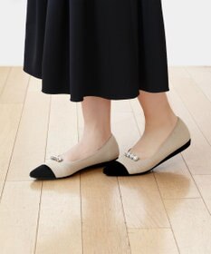 TOCCA 【軽量・撥水・お洗濯可・選べるシュークリップ】steppi×TOCCA BICOLOR POINTED PUMPS パンプス