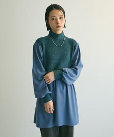 Green Parks ａ．布帛切り替えニットミニワンピース