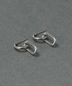 Phoebe 〈金属アレルギー対応〉リンクフープピアス　シルバー　鎖/チェーン/ステンレス