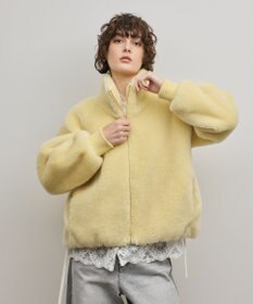 GRACE CONTINENTAL ウールボアスタンドカラージャケット