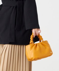 LA BAGAGERIE シープレザー ギャザーハンドル2wayラウンドトートバッグ