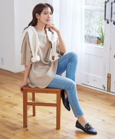 Tiaclasse L 【洗える】タックベルスリーブニットチュニック