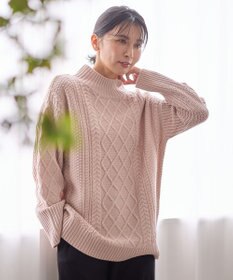 ANY L ソフトタッチケーブルニットチュニック