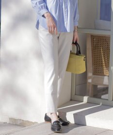J.PRESS LADIES 【セットアップ対応・洗える】セルロースリネンストレッチ テーパード パンツ