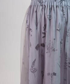 muuc 【植物の影絵プリント】チュールレイヤースカート