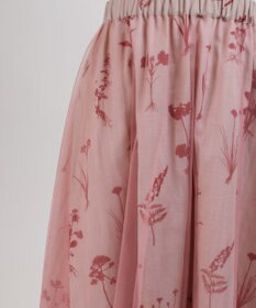 muuc 【植物の影絵プリント】チュールレイヤースカート