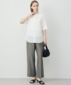 ICB L 【先行予約】リネンスラブローン バンドカラーデザインシャツ