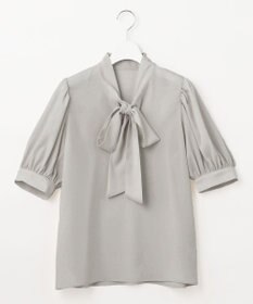 Feroux 【大好評につき追加生産・新色登場】リボンタイパフスリーブ半袖 ブラウス