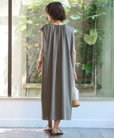 自由区 L 【洗える】ライトギャザーフレンチスリーブ ワンピース