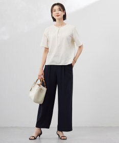 J.PRESS LADIES 【洗える・接触冷感・吸水速乾】Lightジョーゼット ワイド パンツ