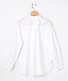 組曲 【KUMIKYOKU NAVY】コットンタッチシャーティングラッフルフレア ブラウス