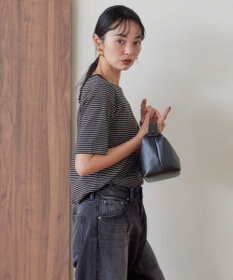 AMERICAN HOLIC 抗菌防臭リブ5分袖カットプルオーバー