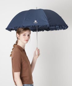 MOONBAT PAUL&JOE ACCESSOIRES (ポール&ジョー) 晴雨兼用日傘 長傘 ワンポイントクリザンテームフリル 一級遮光 遮熱 UV