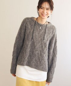 Green Parks ふわふわケーブルニットプルオーバー