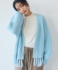 CRAFT STANDARD BOUTIQUE 洗える/フリンジニットカーディガン