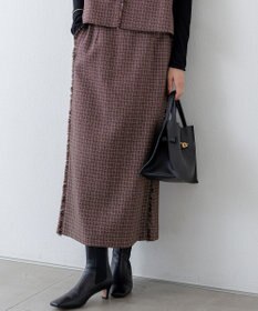 23区 【GLOW10月号掲載/洗える】ツイーディーカラーミックス  Iライン スカート レッドミックス