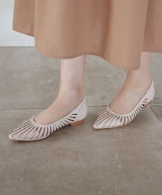 Tiaclasse 【小倉優子さん着用・フラット&ヒール2TYPE】ケージデザインシアーパンプス