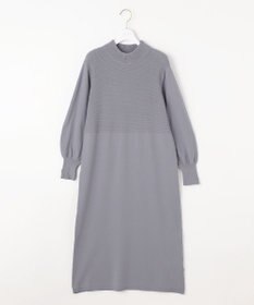 ANY SIS 【洗える】バスケット編み切替えニット ワンピース