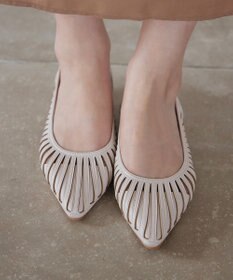 Tiaclasse 【小倉優子さん着用・フラット&ヒール2TYPE】ケージデザインシアーパンプス