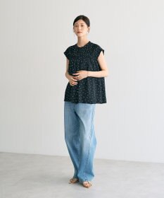 YECCA VECCA ドット柄ギャザーブラウス