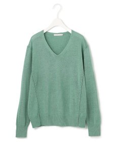 ICB 【WEB限定カラーあり・洗える】ペーパーブレンドシャインニット Vネックプルオーバー