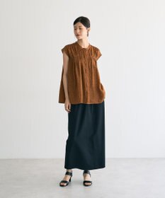 YECCA VECCA ドット柄ギャザーブラウス