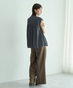 YECCA VECCA ドット柄ギャザーブラウス