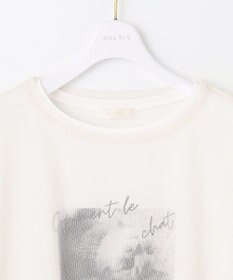 ANY SIS L 【貴島明日香さんコラボ】チュールレイニャード猫 Tシャツ