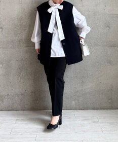 #Newans バックペプラムダブルフェイスジレ