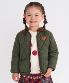 MIKI HOUSE HOT BISCUITS 【80-120cm】 抗菌・抗ウイルス ノーカラー キルティングジャンパー