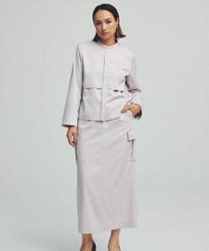 ICB L 【洗える】ウォームサテン カーゴスカート