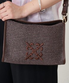 russet ナイロンラフィアショルダーバッグ(CE-1713)